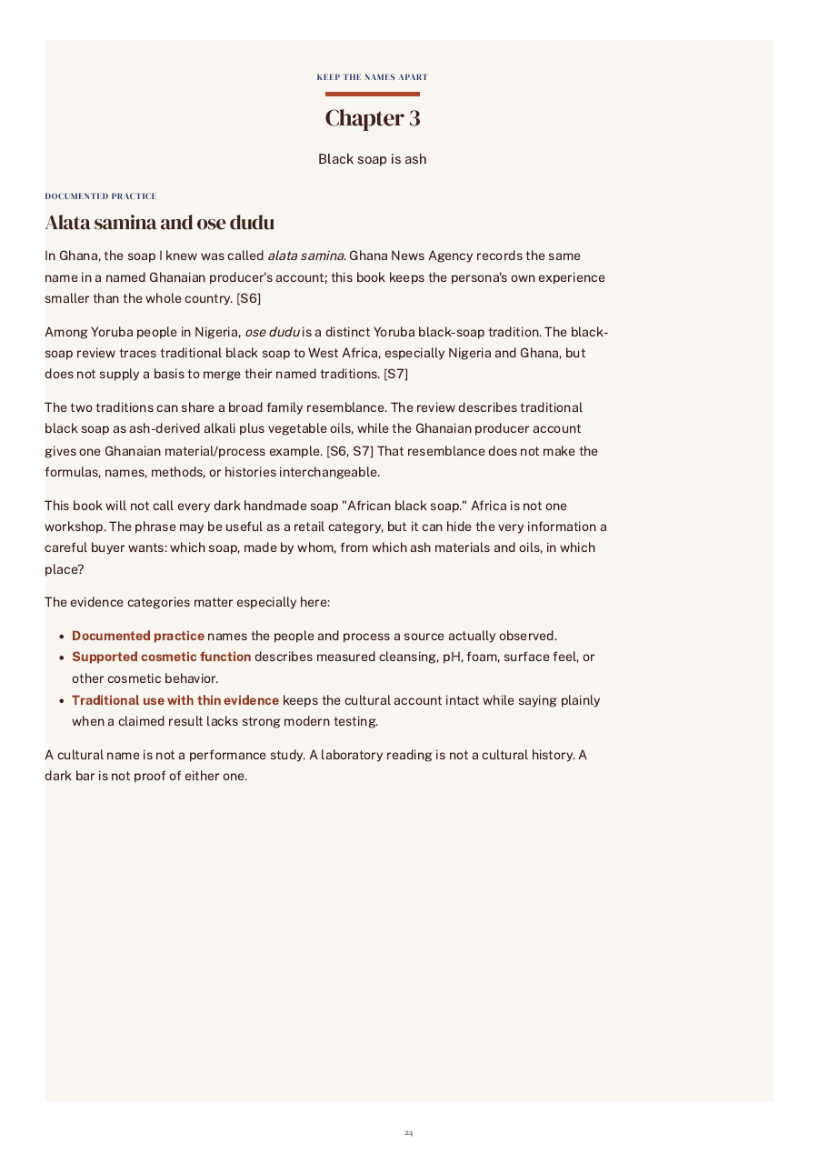 Rendered chapter page explaining evidence categories in The Real Jar